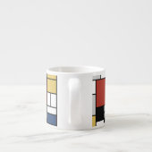 Mondrian Painting Red Flugzeug Yellow Black Gray B Espressotasse (Rückseite)