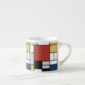Mondrian Painting Red Flugzeug Yellow Black Gray B Espressotasse (Rechts)