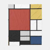 Mondrian Painting Red Flugzeug Yellow Black Gray B Fleecedecke (Vorderseite)
