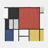 Mondrian Painting Red Flugzeug Yellow Black Gray B Fleecedecke (Vorderseite (Horizontal))