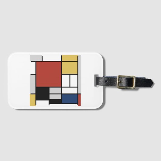 Mondrian Painting Red Flugzeug Yellow Black Gray B Gepäckanhänger (Vorderseite (Horizontal))