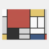 Mondrian Painting Red Flugzeug Yellow Black Gray B Geschenkpapier Set (Vorderseite 2)