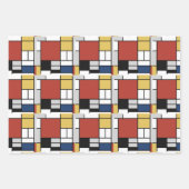 Mondrian Painting Red Flugzeug Yellow Black Gray B Geschenkpapier Set (Vorderseite)