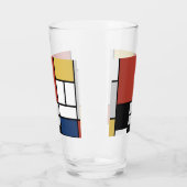 Mondrian Painting Red Flugzeug Yellow Black Gray B Glas (Links)