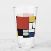 Mondrian Painting Red Flugzeug Yellow Black Gray B Glas (Vorderseite)