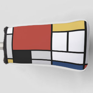 Mondrian Painting Red Flugzeug Yellow Black Gray B Golf Headcover