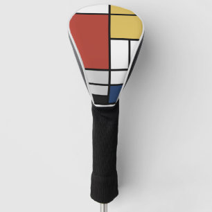 Mondrian Painting Red Flugzeug Yellow Black Gray B Golf Headcover