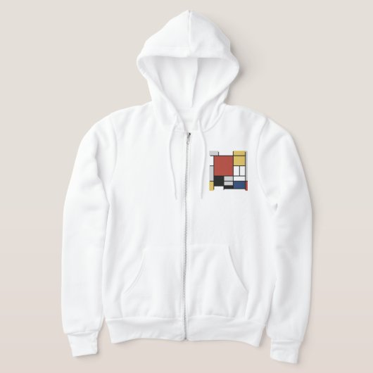 Mondrian Painting Red Flugzeug Yellow Black Gray B Hoodie (Ablage )