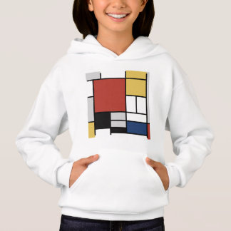 Mondrian Painting Red Flugzeug Yellow Black Gray B Hoodie