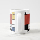Mondrian Painting Red Flugzeug Yellow Black Gray B Jumbo-Tasse (Rückseite)