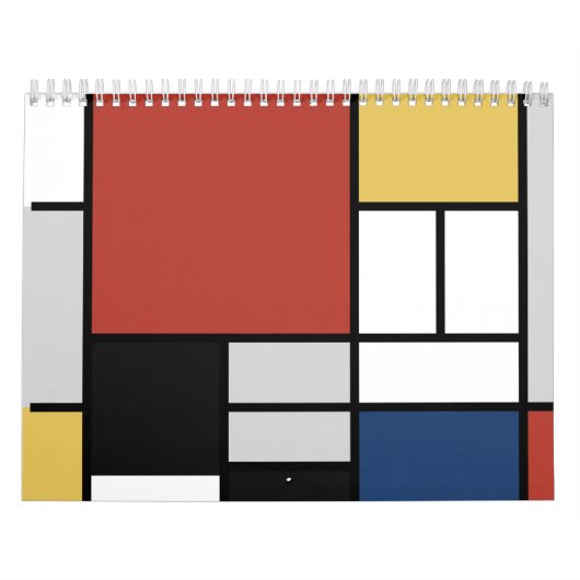 Mondrian Painting Red Flugzeug Yellow Black Gray B Kalender (Titelbild)