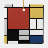 Mondrian Painting Red Flugzeug Yellow Black Gray B Keramikornament (Rückseite)