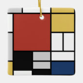 Mondrian Painting Red Flugzeug Yellow Black Gray B Keramikornament (Vorderseite)