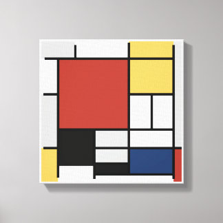 Mondrian Painting Red Flugzeug Yellow Black Gray B Leinwanddruck