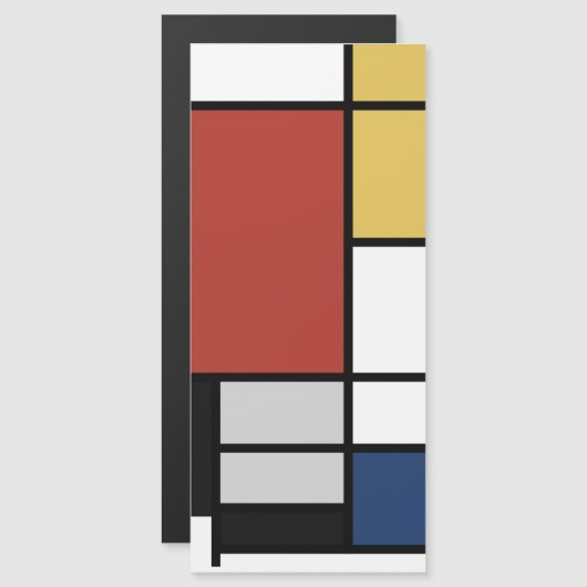 Mondrian Painting Red Flugzeug Yellow Black Gray B Magnetkarte (Vorne/Hinten)