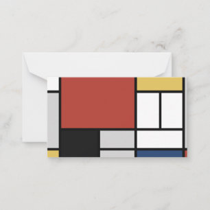 Mondrian Painting Red Flugzeug Yellow Black Gray B Mitteilungskarte