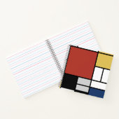 Mondrian Painting Red Flugzeug Yellow Black Gray B Notizblock (Innenseite)