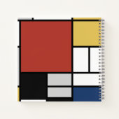 Mondrian Painting Red Flugzeug Yellow Black Gray B Notizblock (Rückseite)