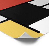 Mondrian Painting Red Flugzeug Yellow Black Gray B Poster (Ecke)