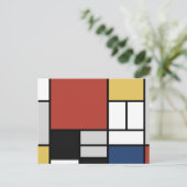 Mondrian Painting Red Flugzeug Yellow Black Gray B Postkarte (Stehend Vorderseite)