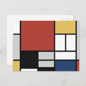 Mondrian Painting Red Flugzeug Yellow Black Gray B Postkarte (Vorne/Hinten)