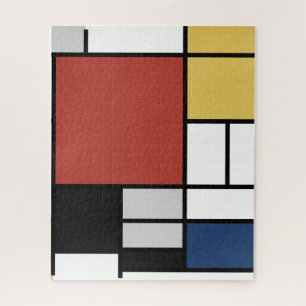 Mondrian Painting Red Flugzeug Yellow Black Gray B Puzzle