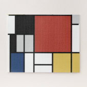 Mondrian Painting Red Flugzeug Yellow Black Gray B Puzzle (Horizontal)
