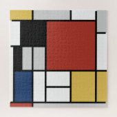 Mondrian Painting Red Flugzeug Yellow Black Gray B Puzzle (Horizontal)
