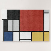 Mondrian Painting Red Flugzeug Yellow Black Gray B Puzzle (Horizontal)
