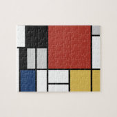 Mondrian Painting Red Flugzeug Yellow Black Gray B Puzzle (Horizontal)