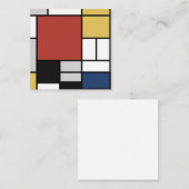 Mondrian Painting Red Flugzeug Yellow Black Gray B Quadratische Visitenkarte (Vorne/Hinten)