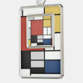Mondrian Painting Red Flugzeug Yellow Black Gray B Rahmen-Ornament Silber (Links)