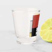 Mondrian Painting Red Flugzeug Yellow Black Gray B Schnapsglas (Links)