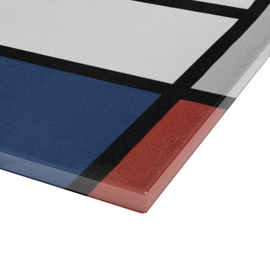 Mondrian Painting Red Flugzeug Yellow Black Gray B Schneidebrett (Ecke)