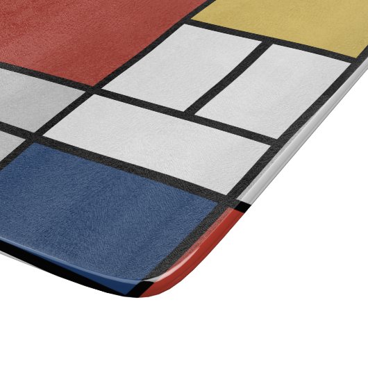 Mondrian Painting Red Flugzeug Yellow Black Gray B Schneidebrett (Ecke)