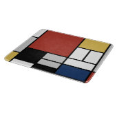 Mondrian Painting Red Flugzeug Yellow Black Gray B Schneidebrett (Ecke)