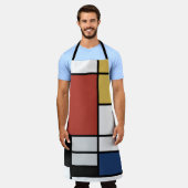 Mondrian Painting Red Flugzeug Yellow Black Gray B Schürze (Getragen)