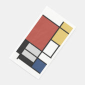 Mondrian Painting Red Flugzeug Yellow Black Gray B Serviette (Ecke)