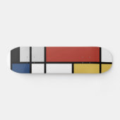 Mondrian Painting Red Flugzeug Yellow Black Gray B Skateboard (Horizontal)