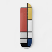 Mondrian Painting Red Flugzeug Yellow Black Gray B Skateboard (Vorderseite)