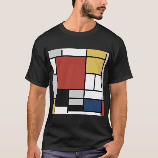 Mondrian Painting Red Flugzeug Yellow Black Gray B T-Shirt (Vorderseite)
