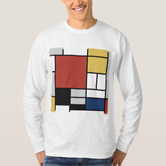 Mondrian Painting Red Flugzeug Yellow Black Gray B T-Shirt
