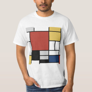 Mondrian Painting Red Flugzeug Yellow Black Gray B T-Shirt