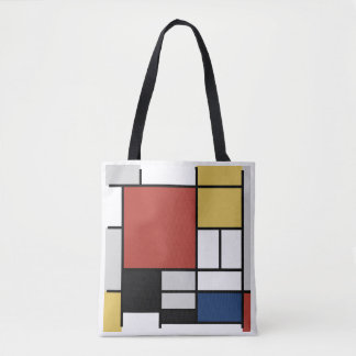 Mondrian Painting Red Flugzeug Yellow Black Gray B Tasche