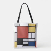 Mondrian Painting Red Flugzeug Yellow Black Gray B Tasche (Rückseite)