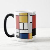 Mondrian Painting Red Flugzeug Yellow Black Gray B Verwandlungstasse (Links)