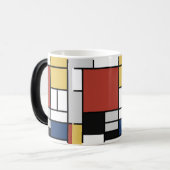 Mondrian Painting Red Flugzeug Yellow Black Gray B Verwandlungstasse (Vorderseite Links)