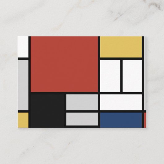 Mondrian Painting Red Flugzeug Yellow Black Gray B Visitenkarte (Vorderseite)
