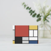 Mondrian Painting Red Flugzeug Yellow Black Gray B Visitenkarte (Stehend Vorderseite)