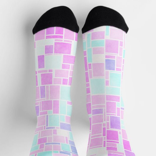 Mondrian Pastel 2 Socken (Oben)